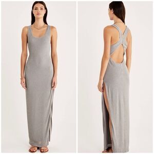 Rumer The Label x Revolve Seafoam Sleeveless Rosa Ribbed Side Slit Maxi Dress